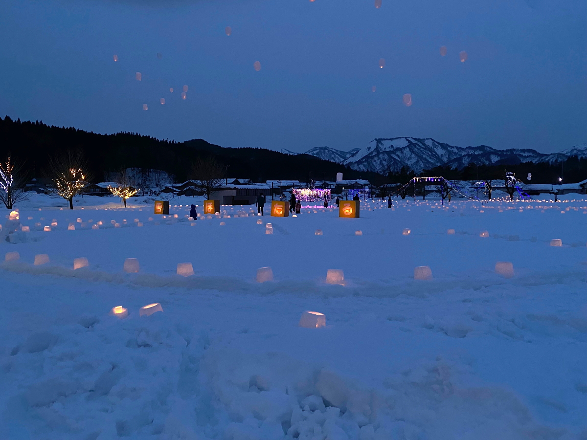 関川村七ヶ谷地区で「雪ほたる」イベントが開催されました 2022.2.13